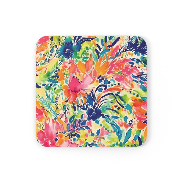 Bright floral Corkwood Coaster Set