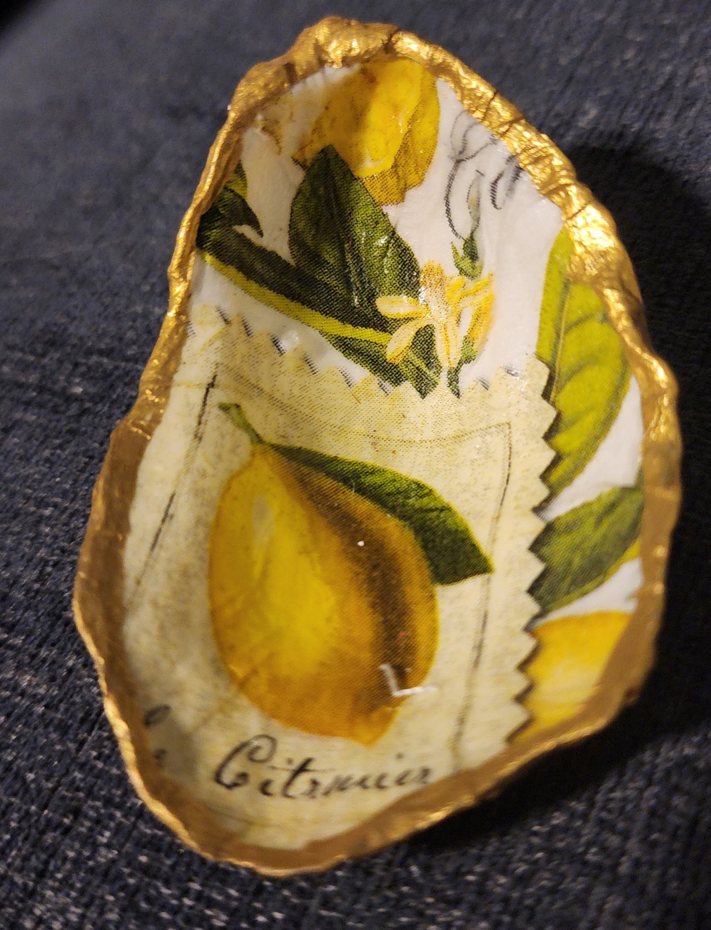 Small Lemon Oyster Shell Trinket - SOLD