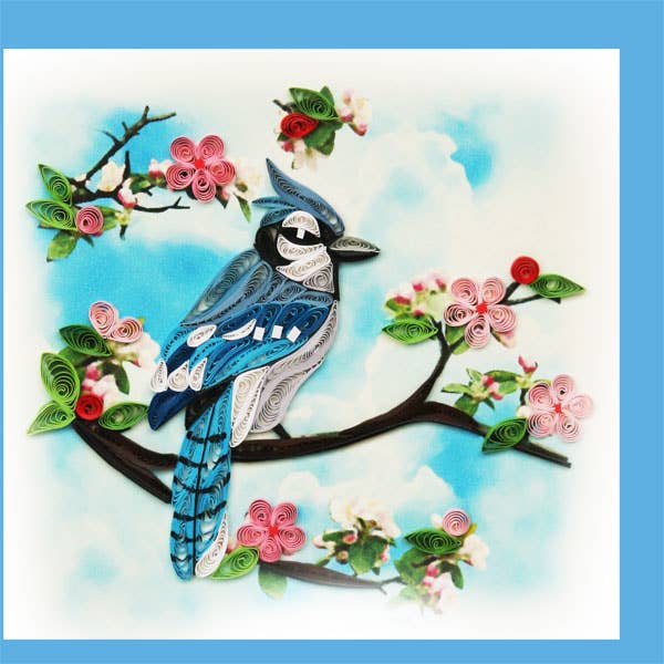 Blue Jay Bird Quilling Card