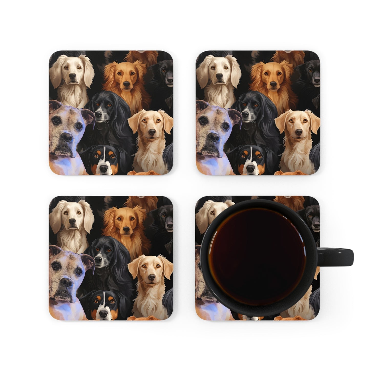 Your dog as Part of the Pack Corkwood Coaster Set