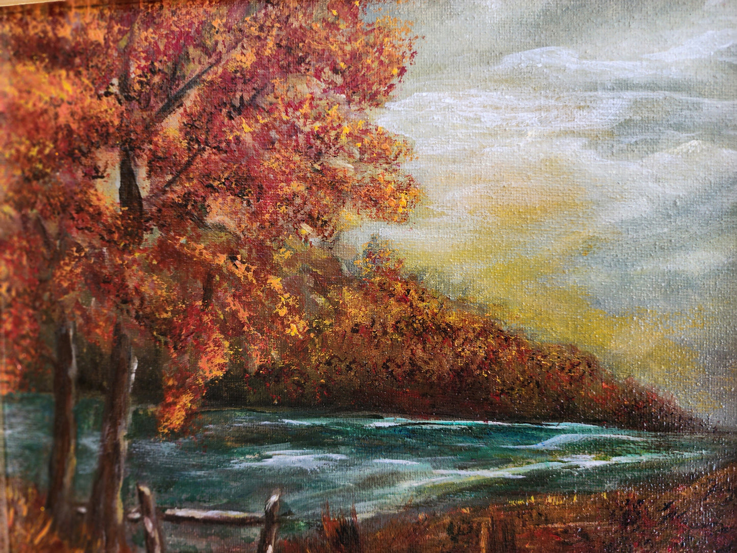 A Crimson Autumn on the Farmington River - SOLD