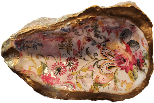 Floral Oyster Shell Trinket
