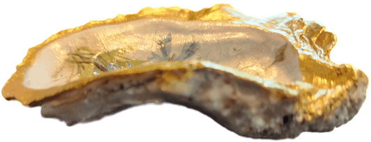 Blue flowers and butterfly Oyster Shell Trinket