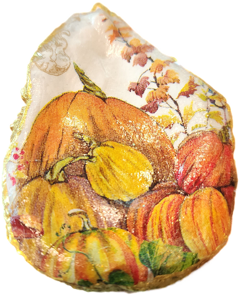 Pumpkin Patch Oyster Shell Trinket Dish - SOLD