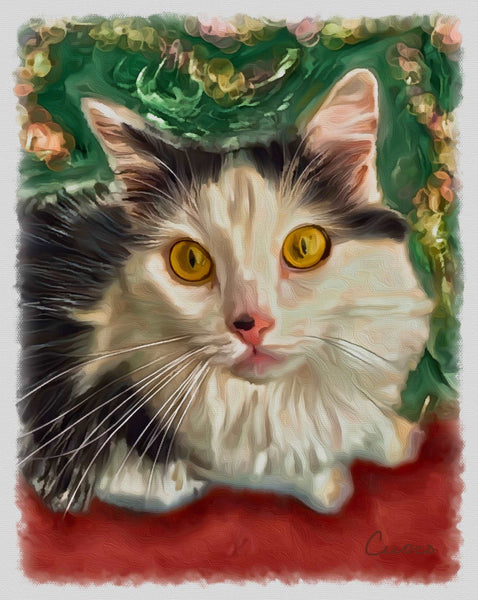 Digital Art Portrait of Amelia The Cat