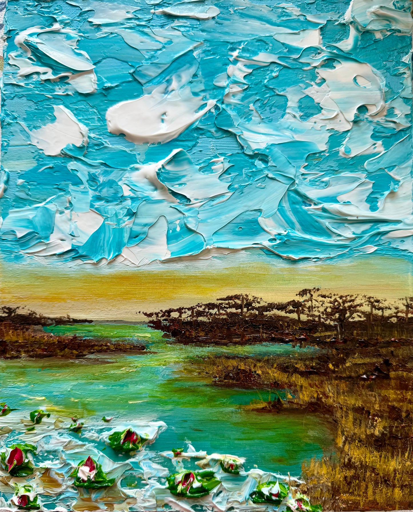 Marsh Madness Impasto Painting