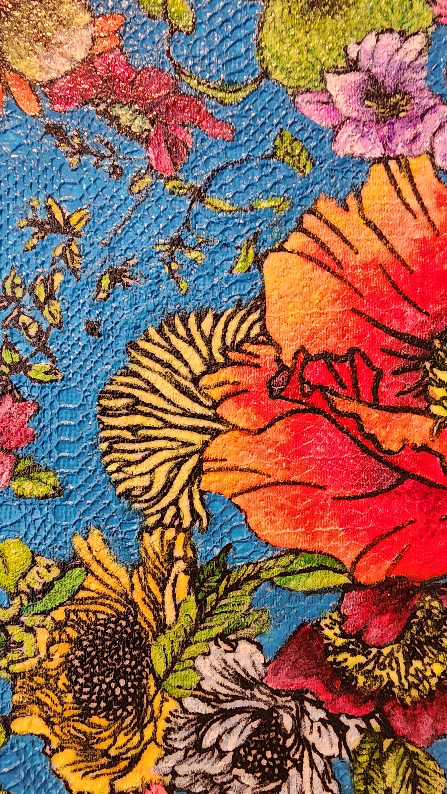 Petal Waltz - Acrylic on Lace