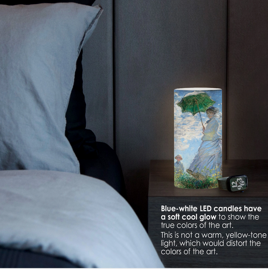 Monet's "Woman with Parasol" LED Flameless Wax Candle