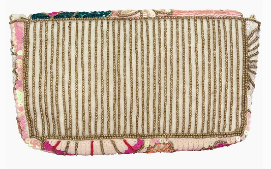 Blooming Flowers Beaded Clutch