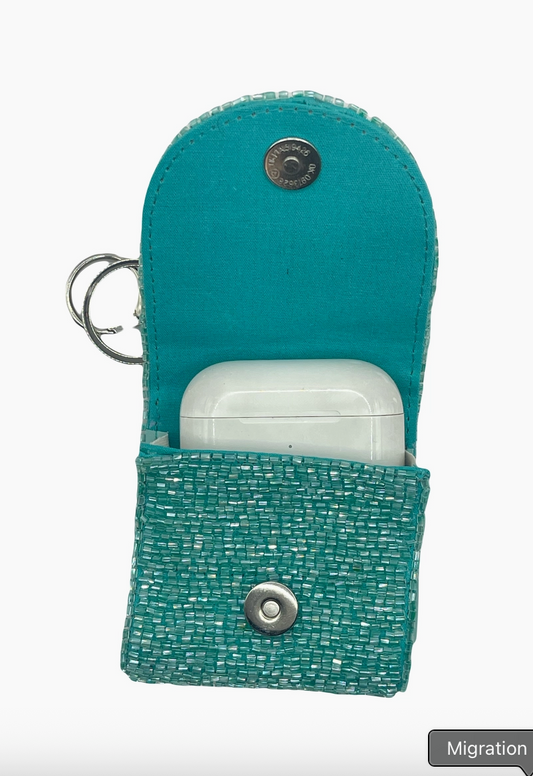 Seashell Beaded AirPod Holder Key Ring