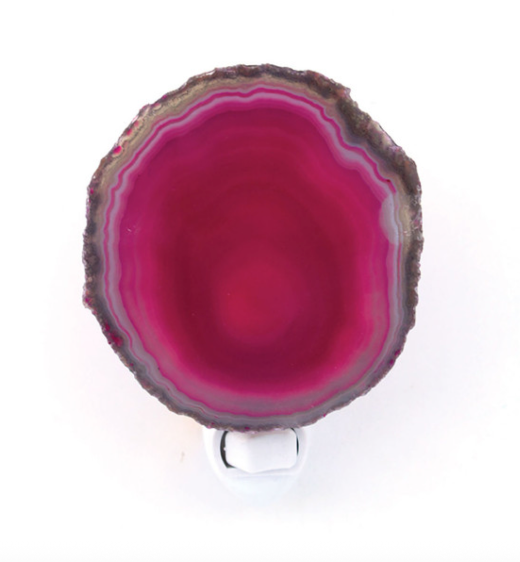 Pink Agate Slice Hand-crafted Night Light