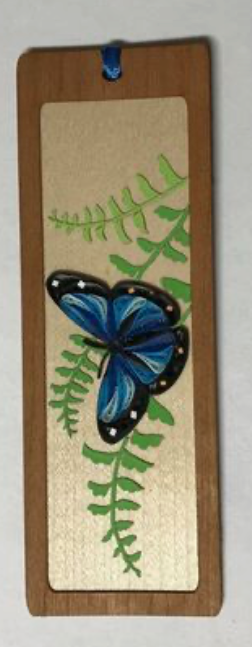 Quilled Blue Butterfly Bookmark