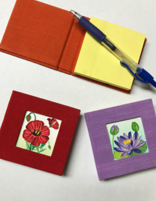 Hand Quilled Poppy Sticky Note Cover