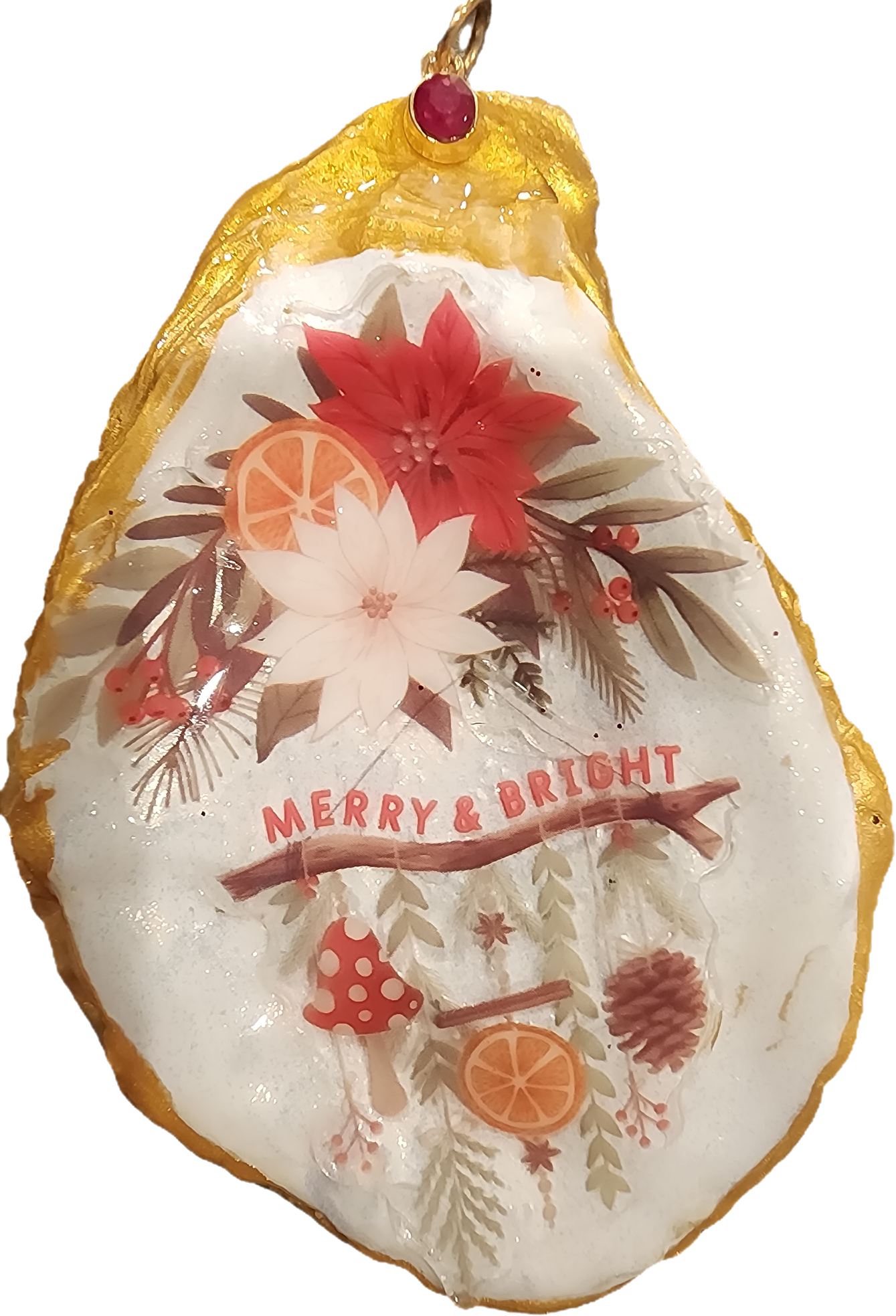 Merry & Bright Oyster Ornament