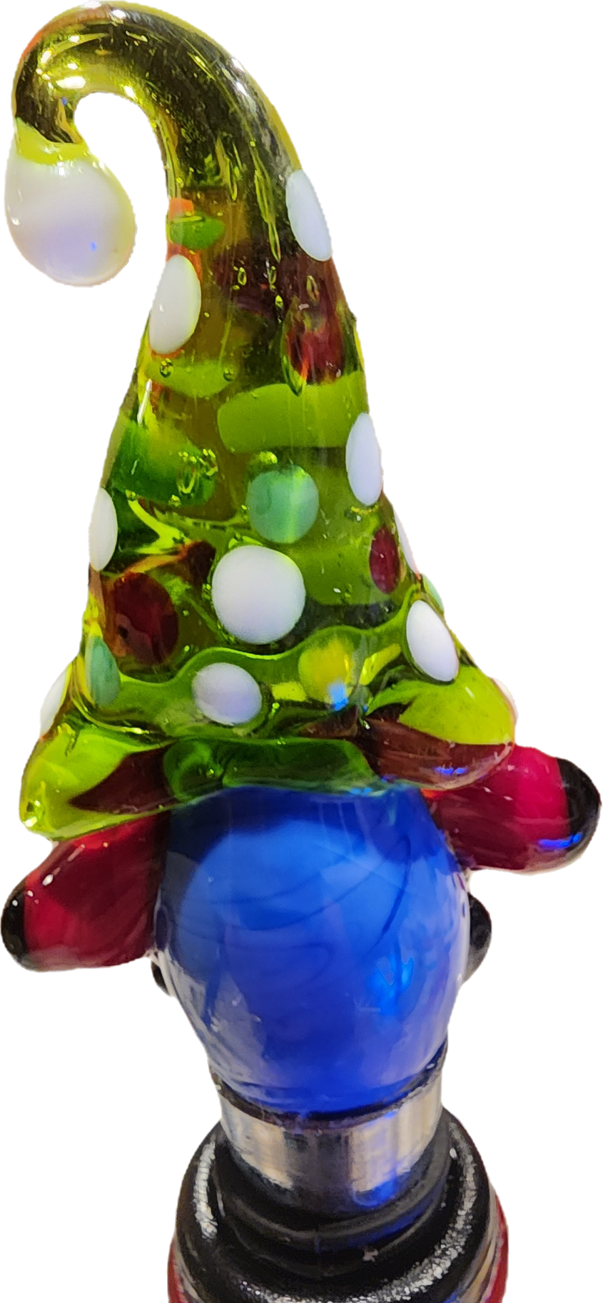 Green Glass Gnome Bottle Stopper
