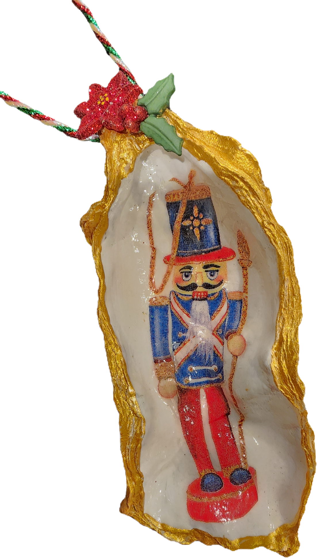 Toy Soldier Nutcracker Oyster Shell Ornament
