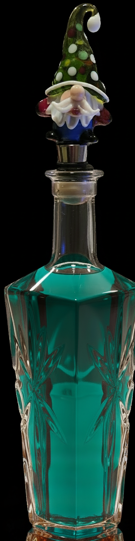 Green Glass Gnome Bottle Stopper