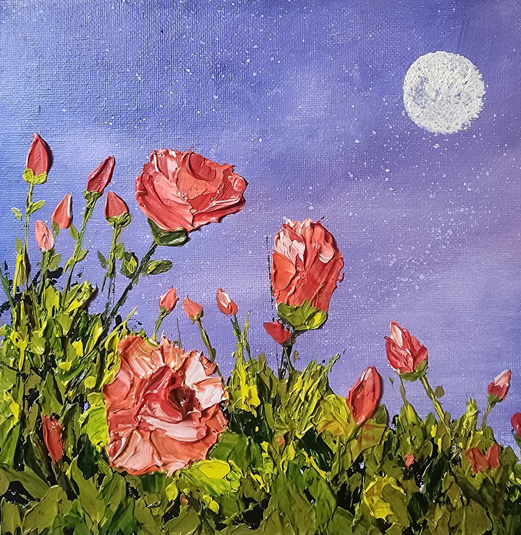 Poppies in a Vase, Poppy Painting