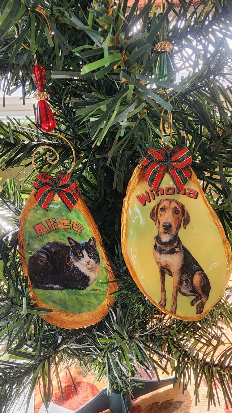 Personalized Oyster Shell Pet Ornaments