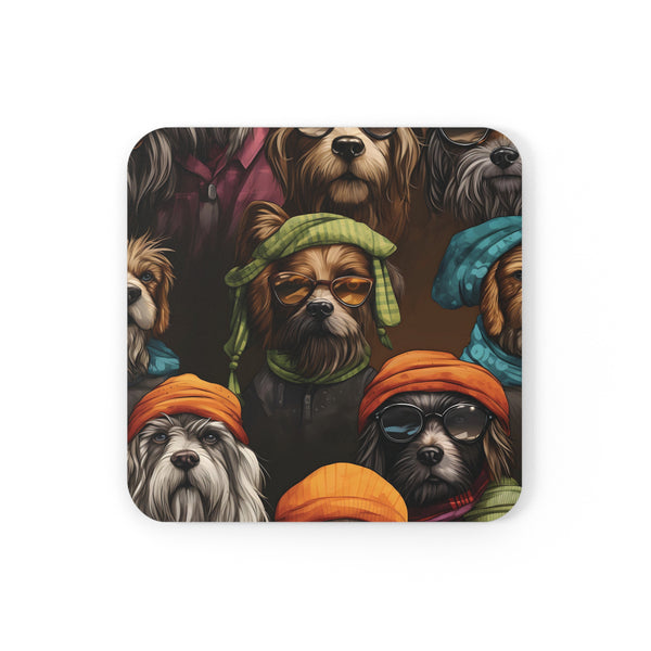 Hippy Senior Dog Corkwood Coaster Set
