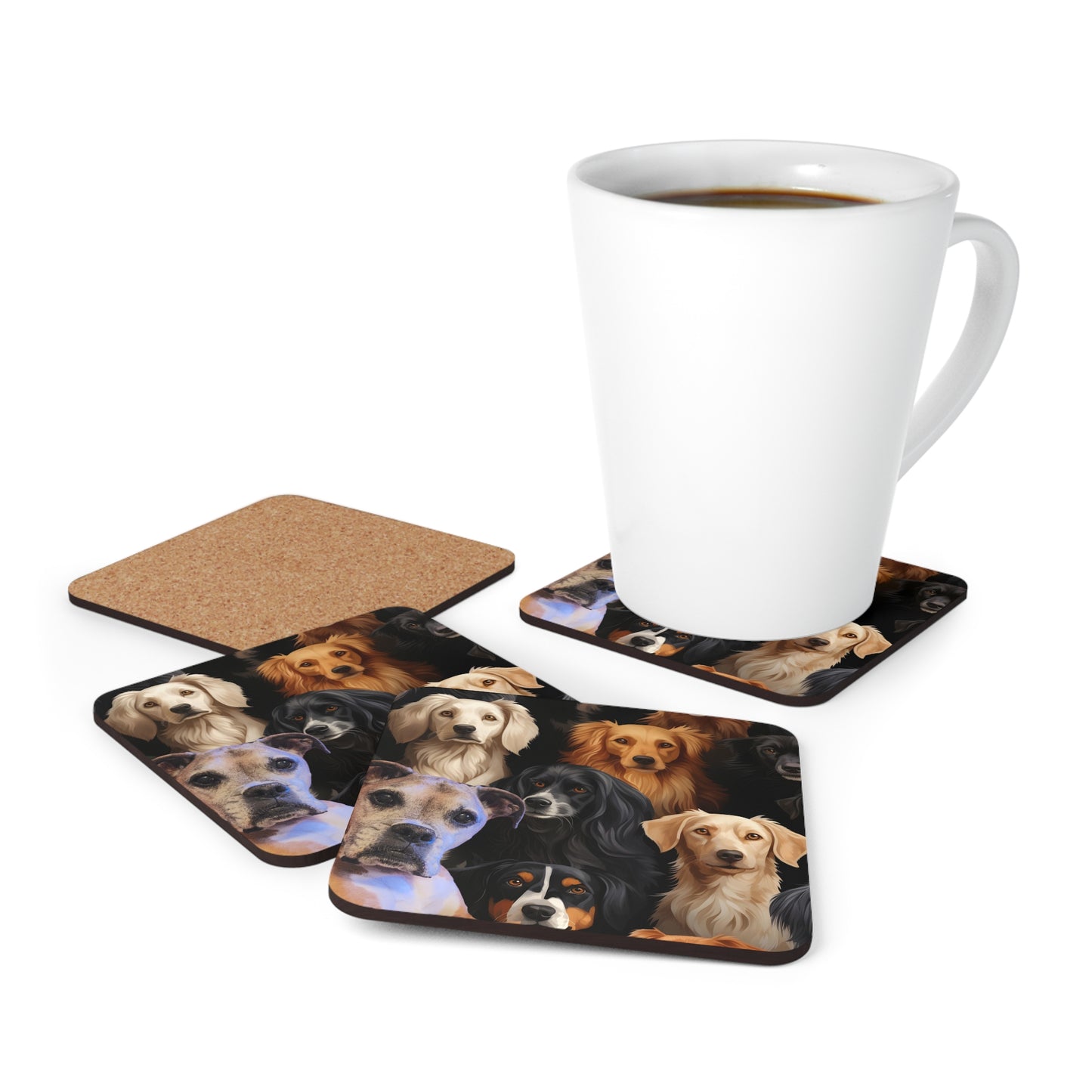 Your dog as Part of the Pack Corkwood Coaster Set