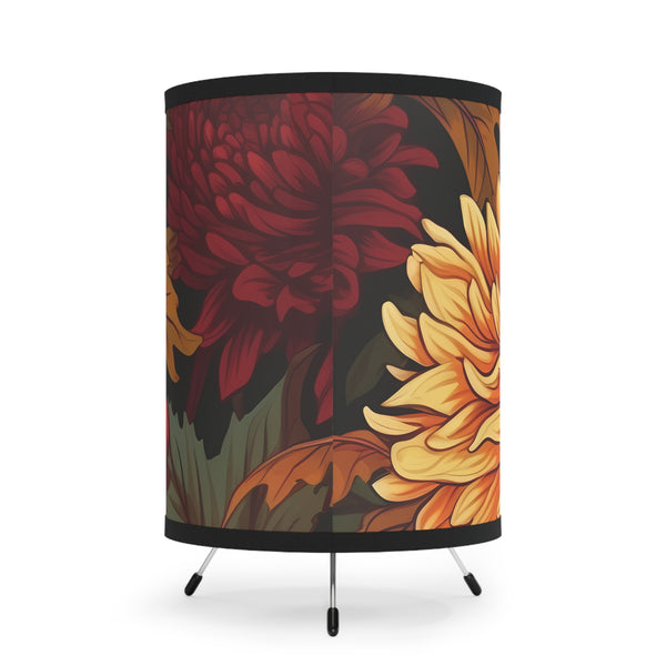 Autumn Floral Tripod Lamp with High-Res Printed Shade, US\CA plug
