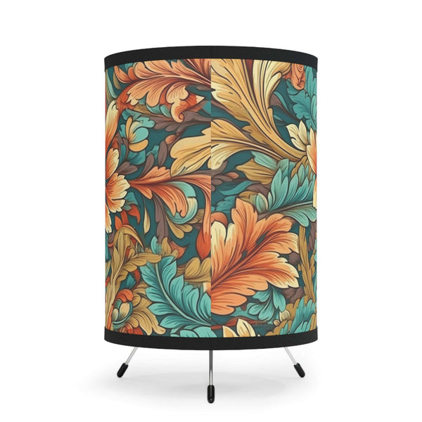 Boho Florals Tripod Lamp with High-Res Printed Shade, USCA plug