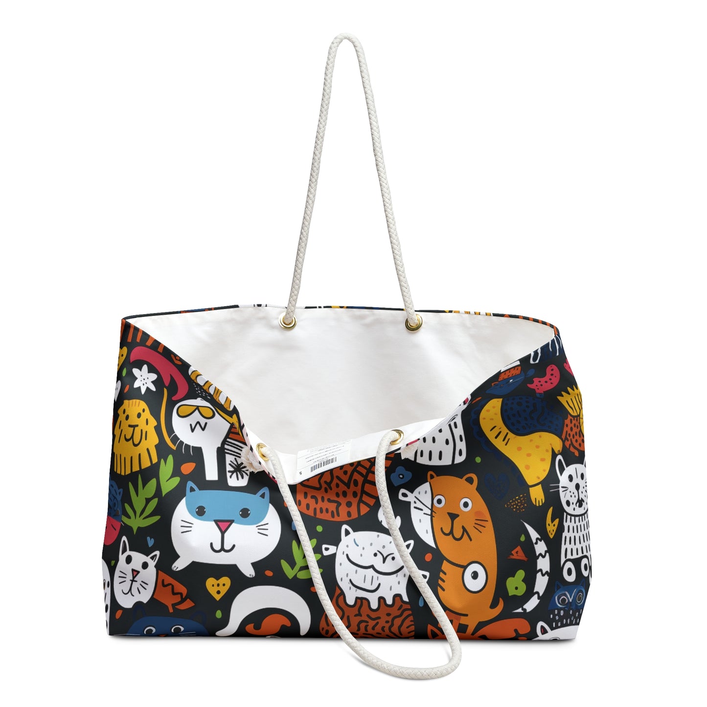 Animal Doodle Print Weekender Tote