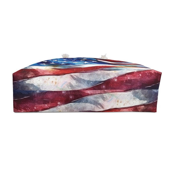 Watercolor American Flag Weekender Bag