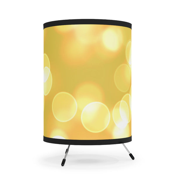 Yellow & White Bokeh Tripod Lamp with High-Res Printed Shade, US\CA plug
