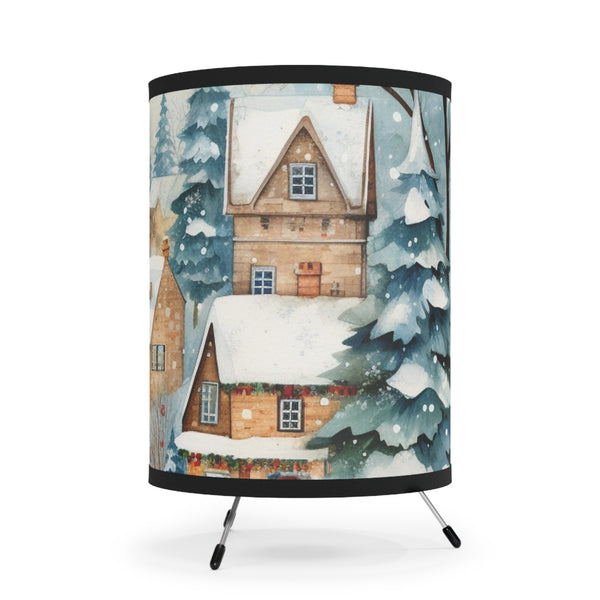 Snowy Scene Tripod Lamp with High-Res Printed Shade, US\CA plug