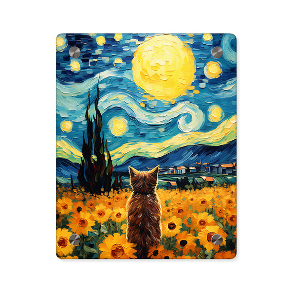 Moon Gazing Kitty Acrylic Art Panel