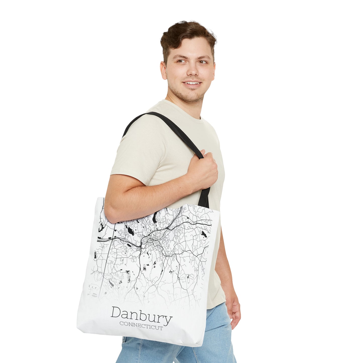 Danbury, Connecticut Map Tote Bag