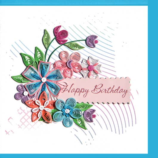 Birthday Flower Bouquet  Quilling Card
