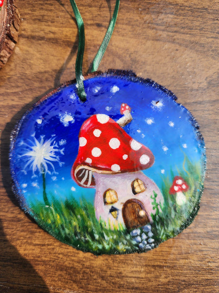 Hand Painted Wood Slice Ornaments