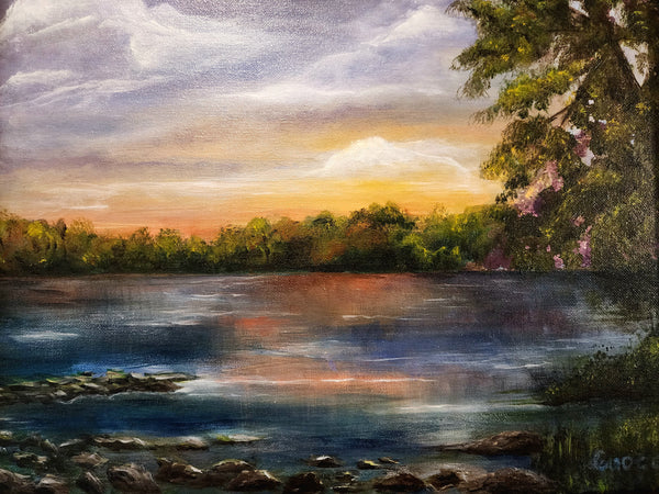 Summer Sunset on Squantz Pond, New Fairfield, CT