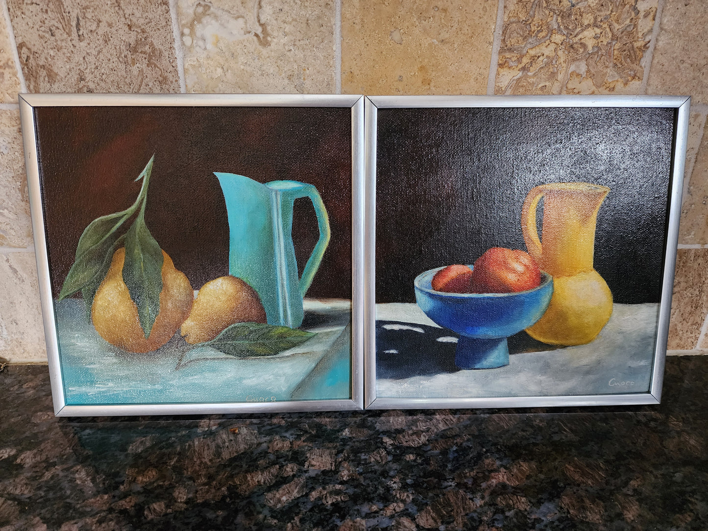 Pears with Teal Pitcher