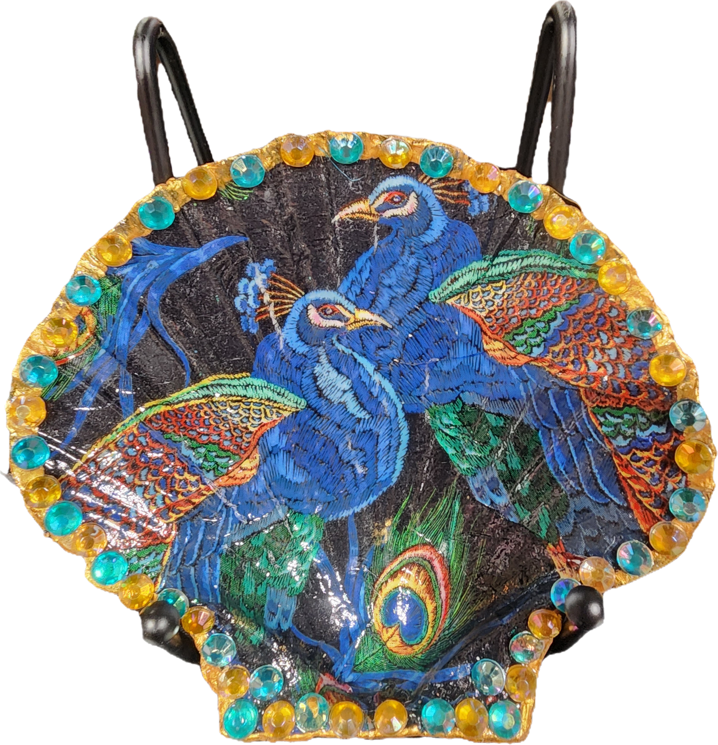 Peacock Clam Shell Trinket Dish