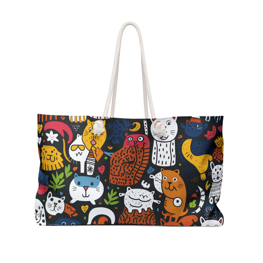 Animal Doodle Print Weekender Tote