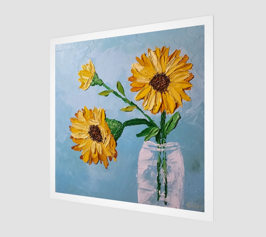 Impasto Sunflower Bouquet