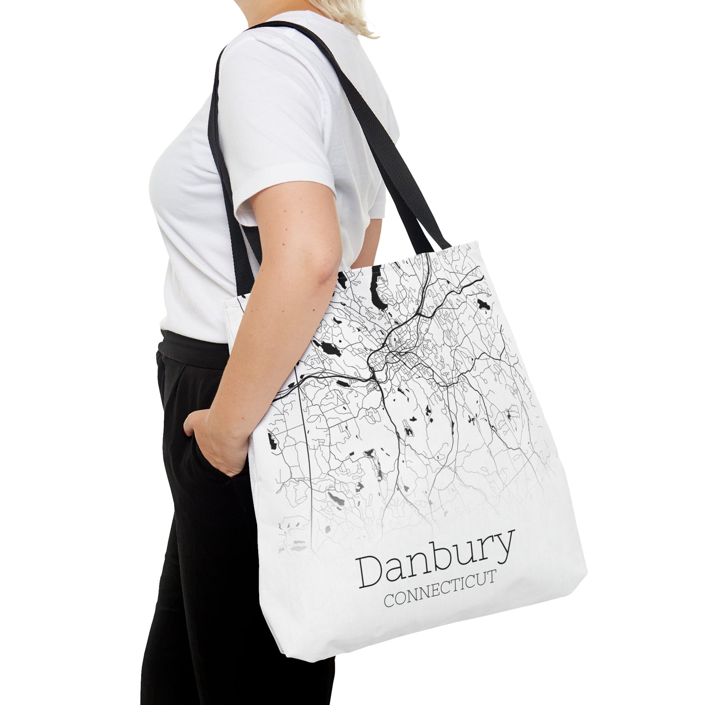 Danbury, Connecticut Map Tote Bag