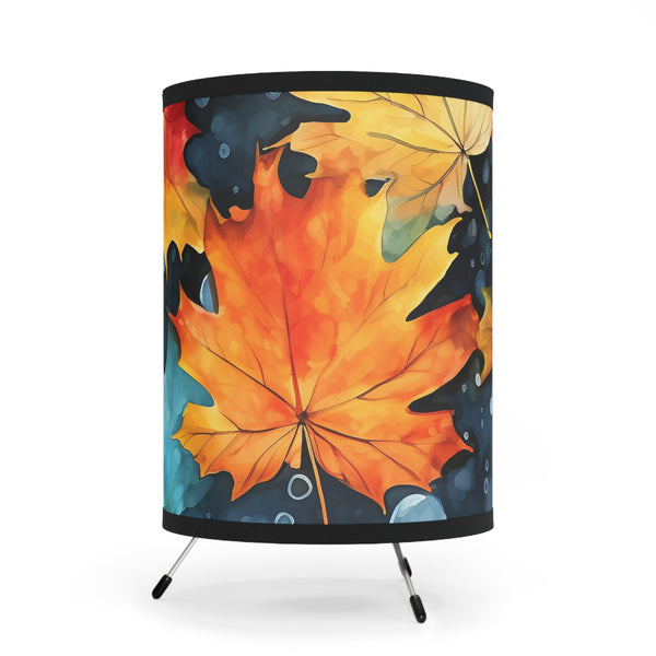 Autumn Leaves Tripod Lamp with High-Res Printed Shade, US\CA plug