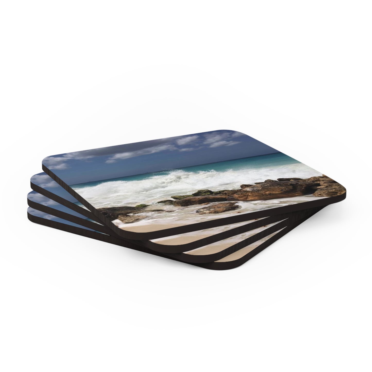 Crashing Waves Corkwood Coaster Set