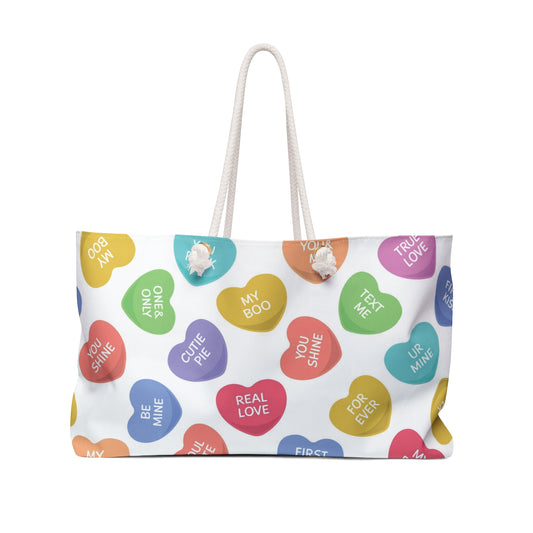 Valentine's Day Candy Print Weekender Bag