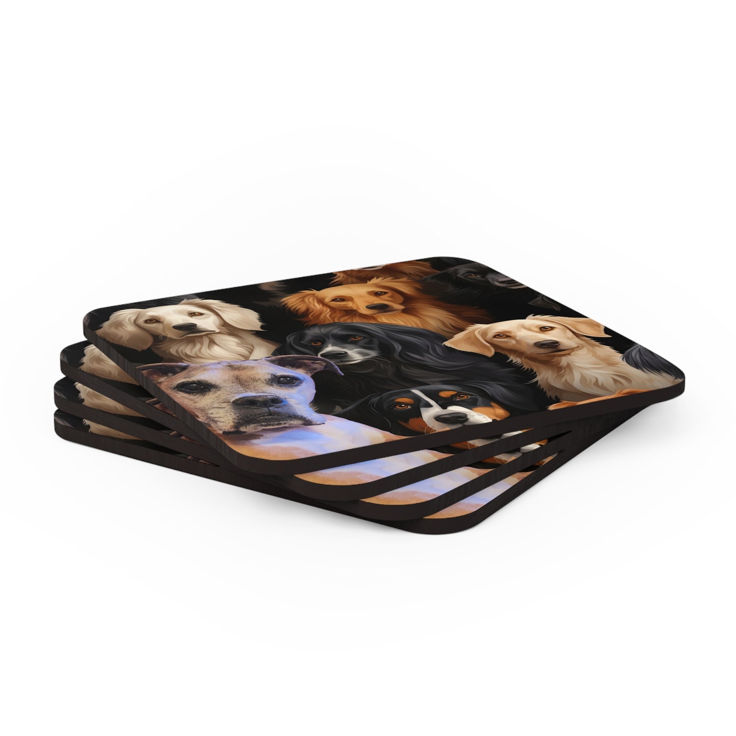 Your dog as Part of the Pack Corkwood Coaster Set