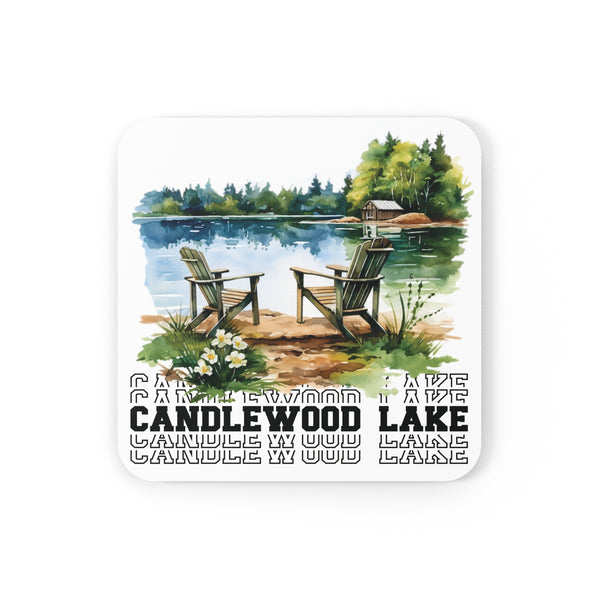 Candlewood Lake Summer Corkwood Coaster Set