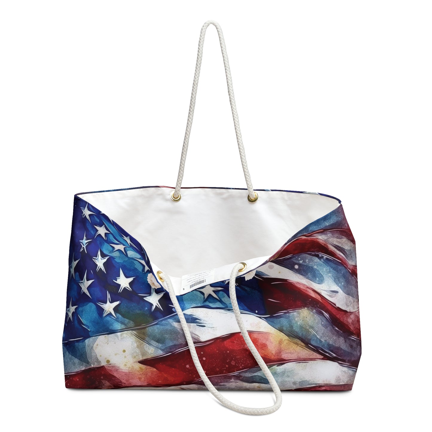 Watercolor American Flag Weekender Bag