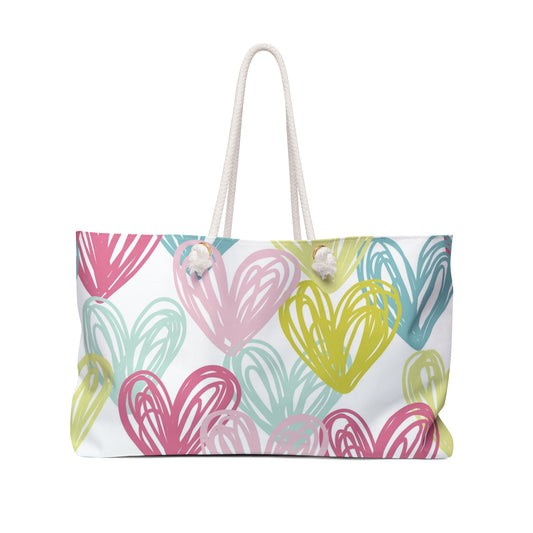 Pastel Hearts Weekender Bag