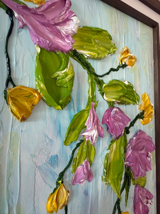 Pink & Yellow Cascading flowers