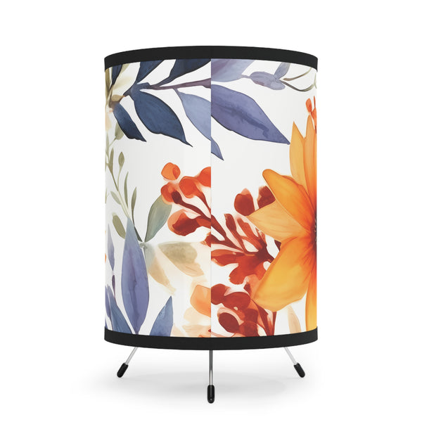 Fall Flowers Tripod Lamp with High-Res Printed Shade, US\CA plug